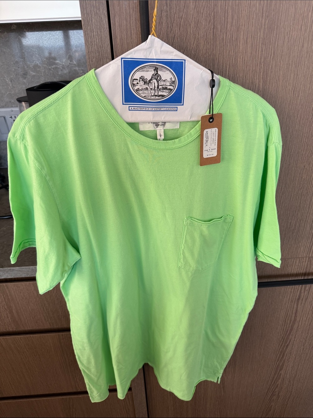 Rag and Bone Neon Lime Pocket Tee
